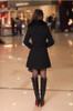 Winter Woolen Blend Plus Size Trench Coat Faux Collar Jacket