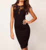 Slim Bodycon Party Floral Lace Cocktail Dress (Belt is NOT included)
