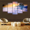 Canvas Oil Painting Cuadros Home Decoration Wall Art Pictures 5 Panel Snow Landscape Painting For Living Room Prints PENGDA