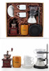 1Set Free Shipping EMS DHL FedEx coffee gift box pot grinding machine oak barrel coffee cup