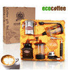 1Set Free Shipping EMS DHL FedEx coffee gift box pot grinding machine oak barrel coffee cup