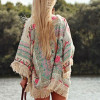 New Fashion Women Boho Fringe Floral Kimono