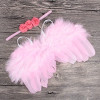 Baby Angel Feather Wings With Rose Flowers Headband