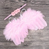 Baby Angel Feather Wings With Rose Flowers Headband