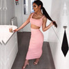 2 Piece Set Womens Dress Ribbed Crop Top And Skirt Set Midi Dress
