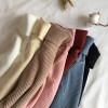 Thick Womens Sweater Knitted Ribbed Pullover Turtleneck Slim Jumper