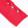 Single-Breasted Womens Blazer Gold-Tone Embossed Buttons Slim Jacket