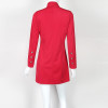 Single-Breasted Womens Blazer Gold-Tone Embossed Buttons Slim Jacket