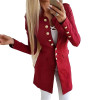 Single-Breasted Womens Blazer Gold-Tone Embossed Buttons Slim Jacket
