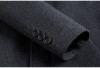 Men Wool Blend Coat Winter Warm Woolen Peacoat Mink Fur Jacket