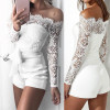 Sexy Lace Jumpsuit Womens Lace Off shoulder Jumpsuit Bodycon Playsuit Short Trousers White Romper Sexy Lace Jumpsuit Womens Lace Off shoulder Jumpsuit Bodycon Playsuit Short Trousers White Romper