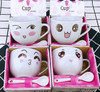 Cartoon Expression Ceramic mug Coffee mug With Set Couples Customize gift promotion gifts for cups with small gift cups