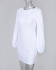 Glitter Round Neck Lantern Sleeve Sequins Bodycon Dress