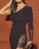 Eyelash Lace Ruched Cutout Dress