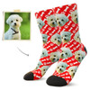Custom Dog Face Socks (Bones and Footprints) - Best Gifts For Dog Lovers