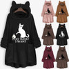 I Do What I Want Fluffy Fleece Oversize Hoodie With Cat Ears