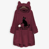 I Do What I Want Fluffy Fleece Oversize Hoodie With Cat Ears