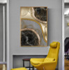 Abstract Black and Gold Ring Canvas