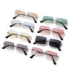 Rimless Square Frame Sunglasses