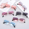 Rimless Square Frame Sunglasses