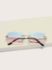 Rimless Square Frame Sunglasses