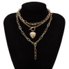 Punk Cuban Choker Necklace Collar / Heart Chain Necklace
