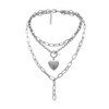 Punk Cuban Choker Necklace Collar / Heart Chain Necklace