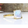 Rainbow Moonstone Square Ring