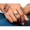 Rainbow Moonstone Square Ring
