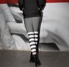 Gray Striped leggings, Capris and Shorts