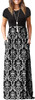GRECERELLE Women's Short Sleeve Loose Plain Maxi Dresses Casual Long Dresses with Pockets