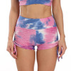 Women's Workout High Waisted Tie Dye Scrunch Booty Yoga Shorts