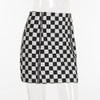 Sexy Plaid Zipper Mini Skirt