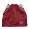 Warm Velvet Beanie Skullie Cat Hat With Rhinestone Ear Flaps