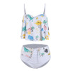Women Floral Print High Waist Bathing Suits Two Pieces Bikini Set
