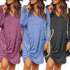 Women Irregular Hem-knot Loose Day Dress