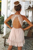 Women Summer Sundress Sexy Backless V-neck Beach Dresses 2019 Sleeveless Spaghetti Strap Spaghetti Strap White Boho Mini Dress