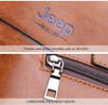 Famous Designer JEEP BULUO Brands Men Business Briefcase PU Leather Shoulder Bags For 13 Inch Laptop Bag big Travel Handbag 6013