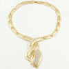 Fashion African Dubai Gold Jewelry Nigerian Crystal Necklace Hoop Earrings Women Italian Bridal Jewelry Sets Wedding Accessories