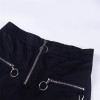 Gothic harajuku zipper streetwear women casual harem pants with chain solid black pant cool fashion hip hop long trousers capris
