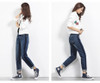2019 LEIJIJEANS all season Plus Size Shadow boyfriend Bleached women jeans Mid Waist Full Length Loose Straight Jeans For Women