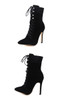 Eilyken New Punk Women Ankle Boots Lace Up Pointed Toe high heel Black Chelsea Boots Pumps 11CM shoes for women