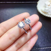 [MeiBaPJ Glittering Moissanite Gemstone 4 Claw Simple Diamond Ring for Women Real 925 Sterling Silver Charm Fine Wedding Jewelry [MeiBaPJ Glittering Moissanite Gemstone 4 Claw Simple Diamond Ring for Women Real 925 Sterling Silver Charm Fine Wedding Jewelry