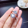 [MeiBaPJ Glittering Moissanite Gemstone 4 Claw Simple Diamond Ring for Women Real 925 Sterling Silver Charm Fine Wedding Jewelry [MeiBaPJ Glittering Moissanite Gemstone 4 Claw Simple Diamond Ring for Women Real 925 Sterling Silver Charm Fine Wedding Jewelry
