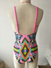 New Bikini Sexy Retro Print Backless Beach One-piece Swimsuit