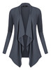 Urban CoCo Women's Drape Front Open Cardigan Long Sleeve