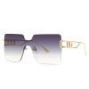 5 Colors Gradient Square Shape Rimless Sunglasses