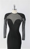 Vintage 90s Black Tadashi Shoji Sweetheart Bodycon Party Dress S