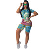 2020 Two Piece Set Women Clothes Tie Dye Cartoon T- Shirt & Biker Shorts Set Sweat Suits Lounge Wear Outfits Ensemble Femme 2020 Two Piece Set Women Clothes Tie Dye Cartoon T- Shirt & Biker Shorts Set Sweat Suits Lounge Wear Outfits Ensemble Femme