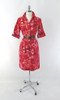 Vintage 60s Hawaiian Style Red Shirt Shift Dress S